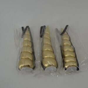 Set of 3 Horns Cosplay Shiny Unicorn Elastic Headband Halloween Costume Gold 5.5